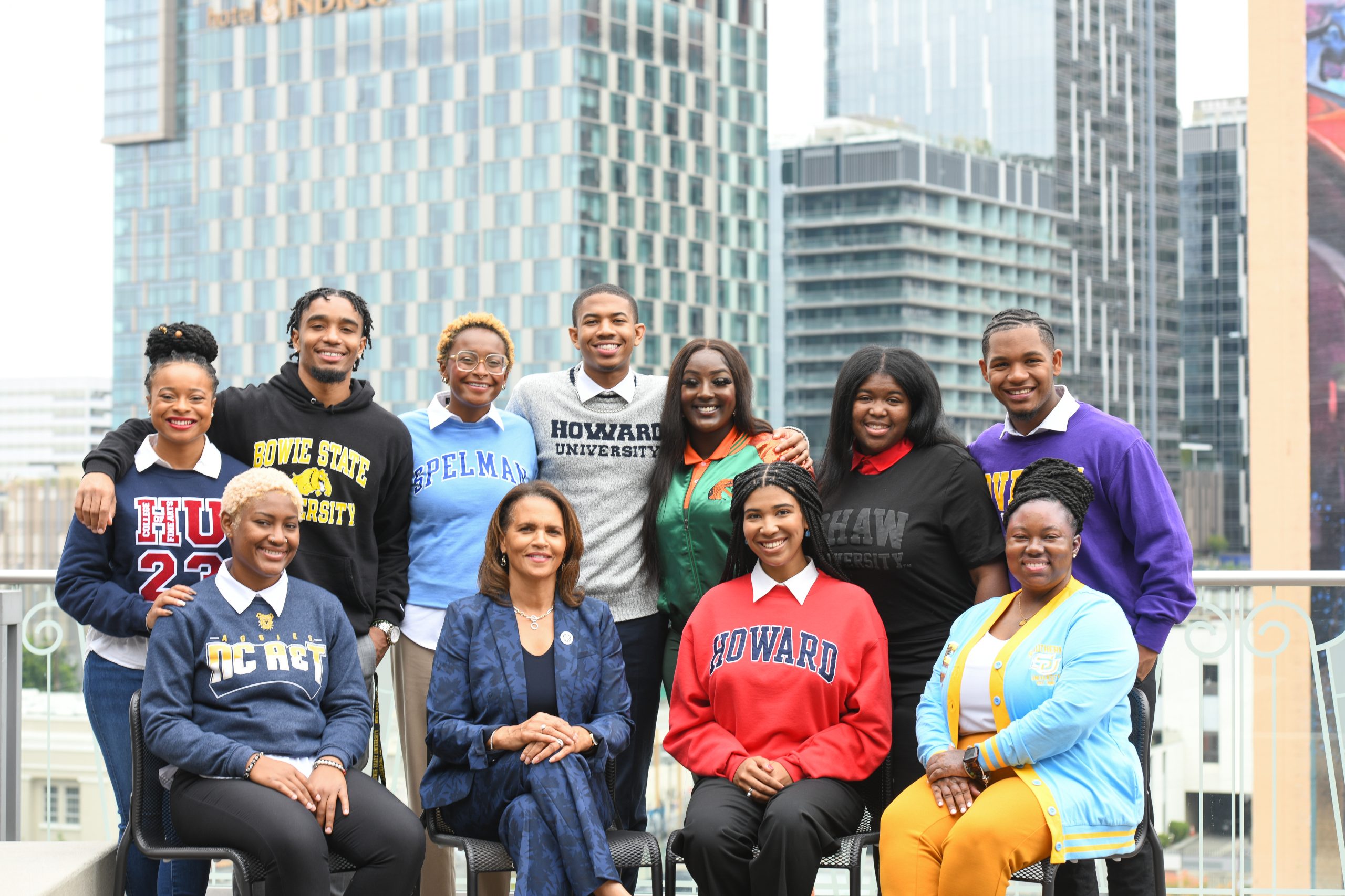 EICOP students and mentors gathered on a rooftop